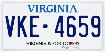 VA license plate VKE4659