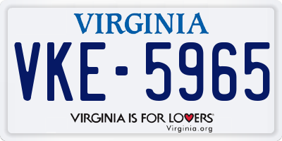 VA license plate VKE5965