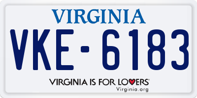 VA license plate VKE6183