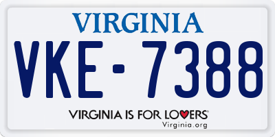 VA license plate VKE7388