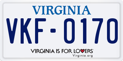 VA license plate VKF0170