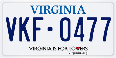 VA license plate VKF0477