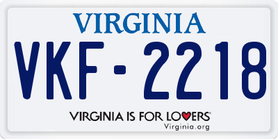 VA license plate VKF2218