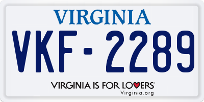 VA license plate VKF2289