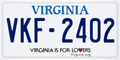 VA license plate VKF2402