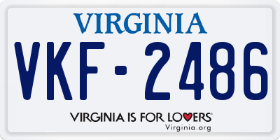 VA license plate VKF2486