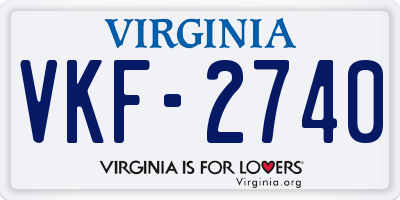 VA license plate VKF2740