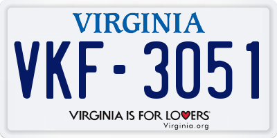 VA license plate VKF3051