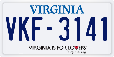 VA license plate VKF3141