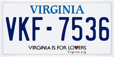 VA license plate VKF7536