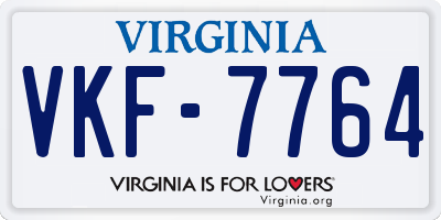 VA license plate VKF7764