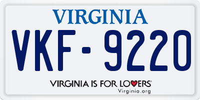 VA license plate VKF9220