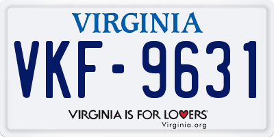 VA license plate VKF9631
