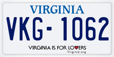 VA license plate VKG1062