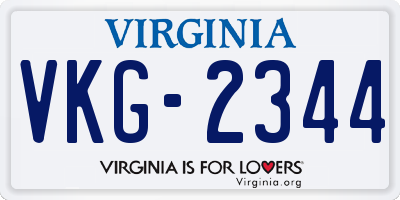 VA license plate VKG2344