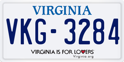 VA license plate VKG3284