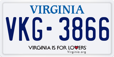 VA license plate VKG3866