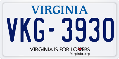 VA license plate VKG3930