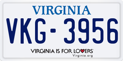 VA license plate VKG3956