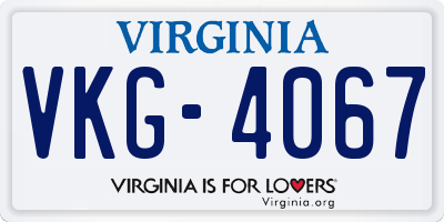 VA license plate VKG4067