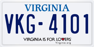 VA license plate VKG4101