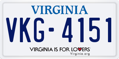 VA license plate VKG4151
