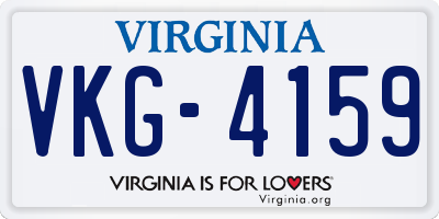VA license plate VKG4159
