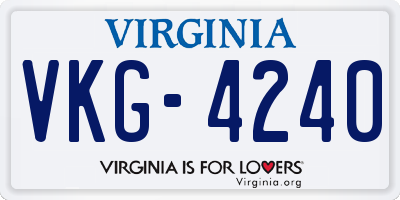 VA license plate VKG4240