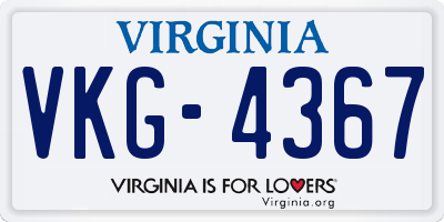 VA license plate VKG4367