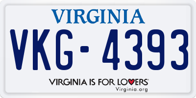 VA license plate VKG4393