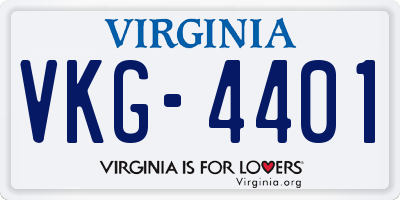 VA license plate VKG4401