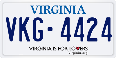 VA license plate VKG4424