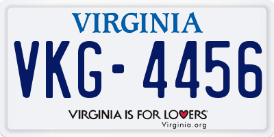 VA license plate VKG4456