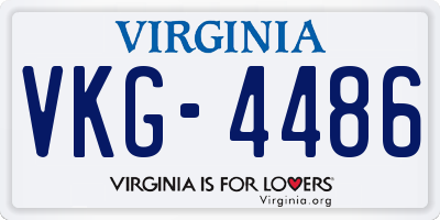 VA license plate VKG4486