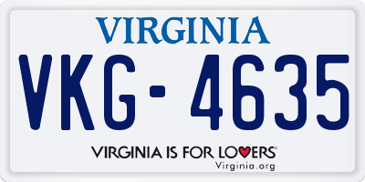 VA license plate VKG4635