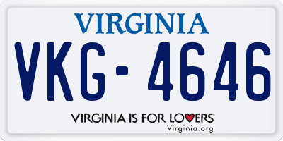 VA license plate VKG4646