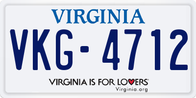 VA license plate VKG4712