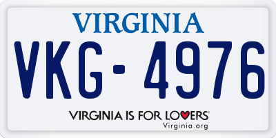 VA license plate VKG4976