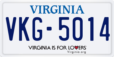 VA license plate VKG5014