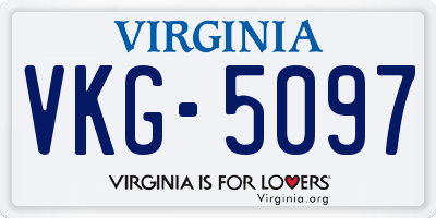 VA license plate VKG5097