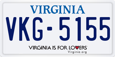 VA license plate VKG5155