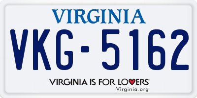 VA license plate VKG5162
