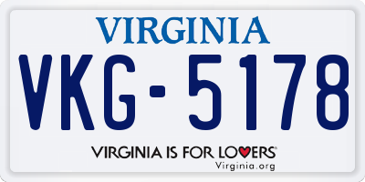 VA license plate VKG5178