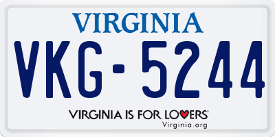 VA license plate VKG5244
