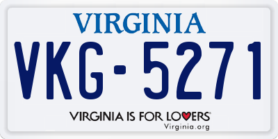 VA license plate VKG5271