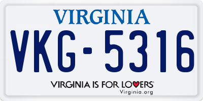 VA license plate VKG5316