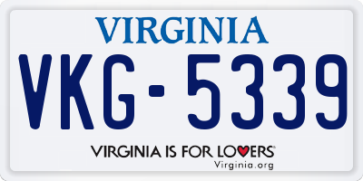 VA license plate VKG5339