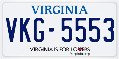 VA license plate VKG5553