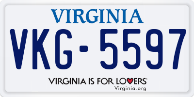 VA license plate VKG5597