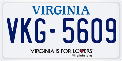 VA license plate VKG5609